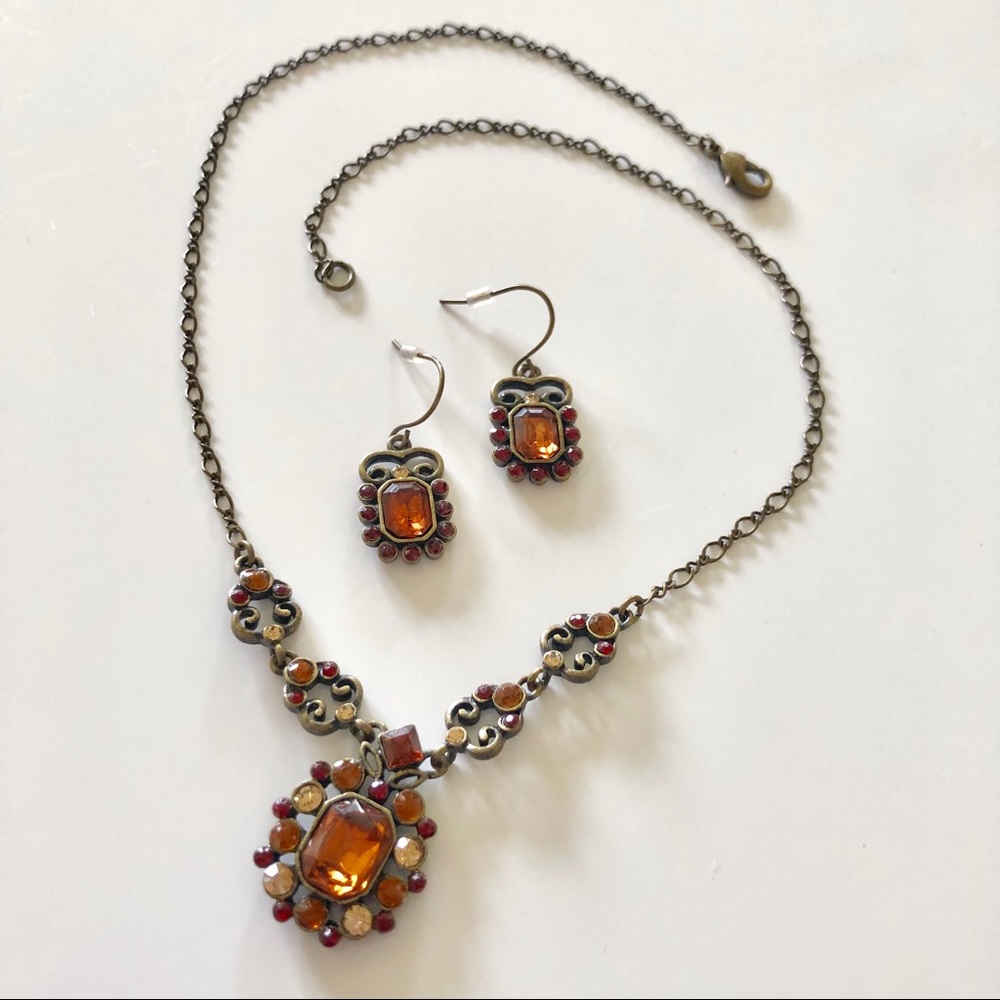 NEW Topaz heirloom earring and necklace set Avon